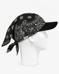Midnight Black Paisley Bandana Hat with White Print